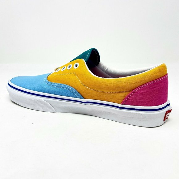 Vans Era (Canvas) Multicolor Bright Orange Blue White Mens Shoes - Picture 3 of 5